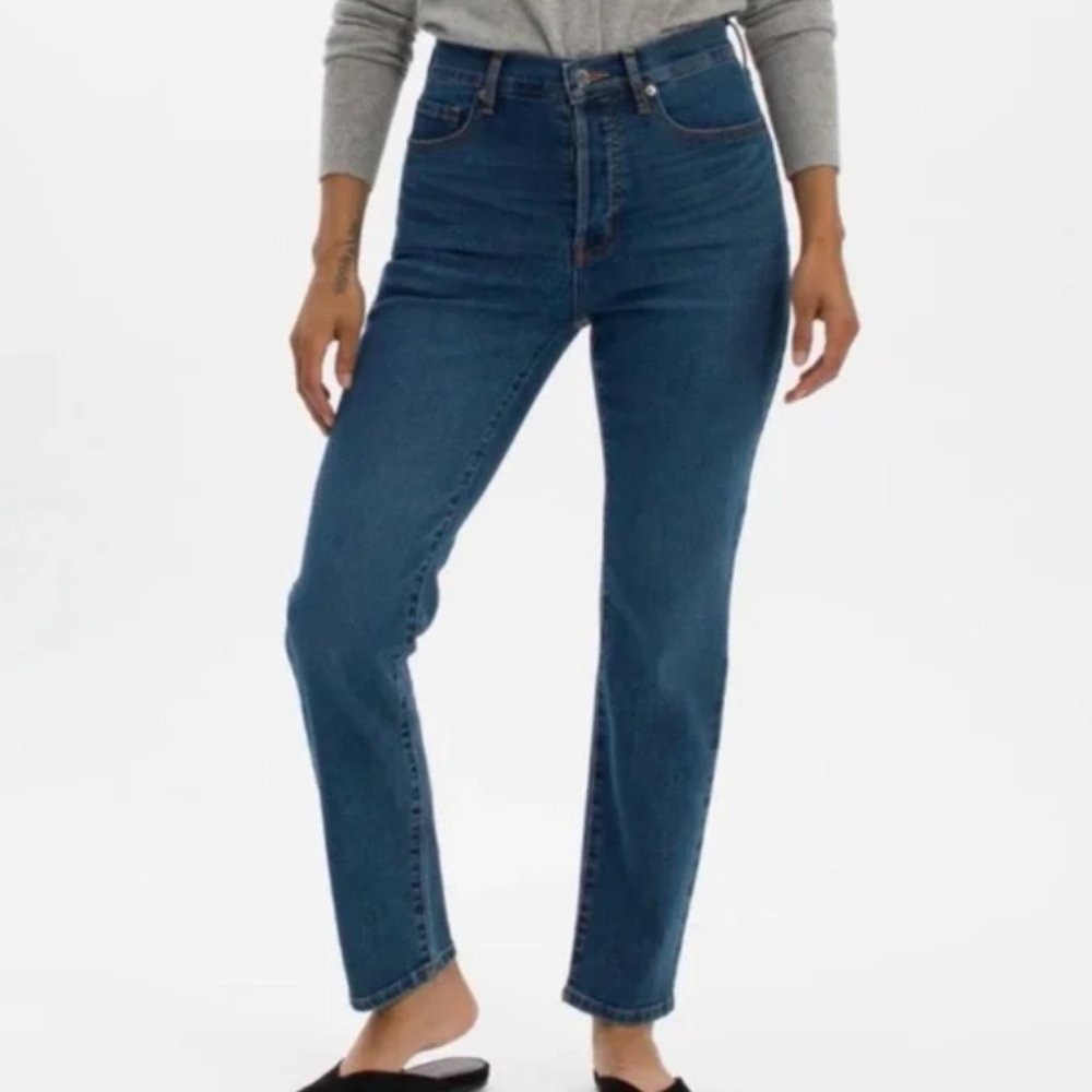 Everlane High Rise Slim Straight Cigarette Jeans